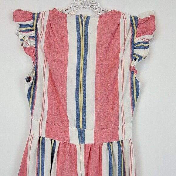 ASOS DESIGN Maternity Maxi Dress Womens Size 2 Tie Front Linen Stripe Cotton - Picture 9 of 15